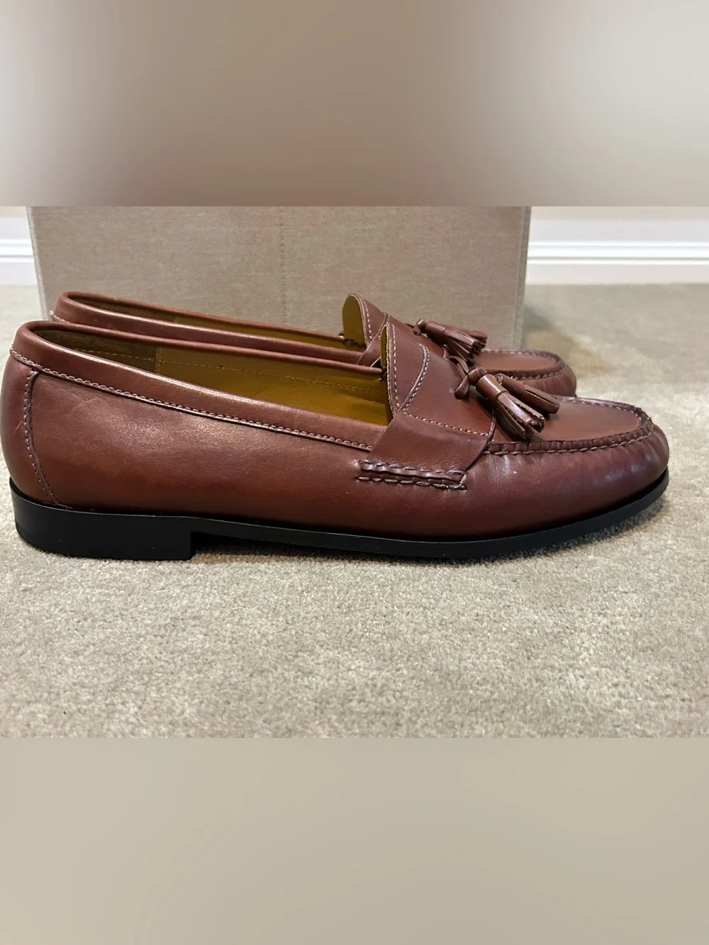 Cole Haan Brown Leather Tassel Loafers Size 12 D, Men's